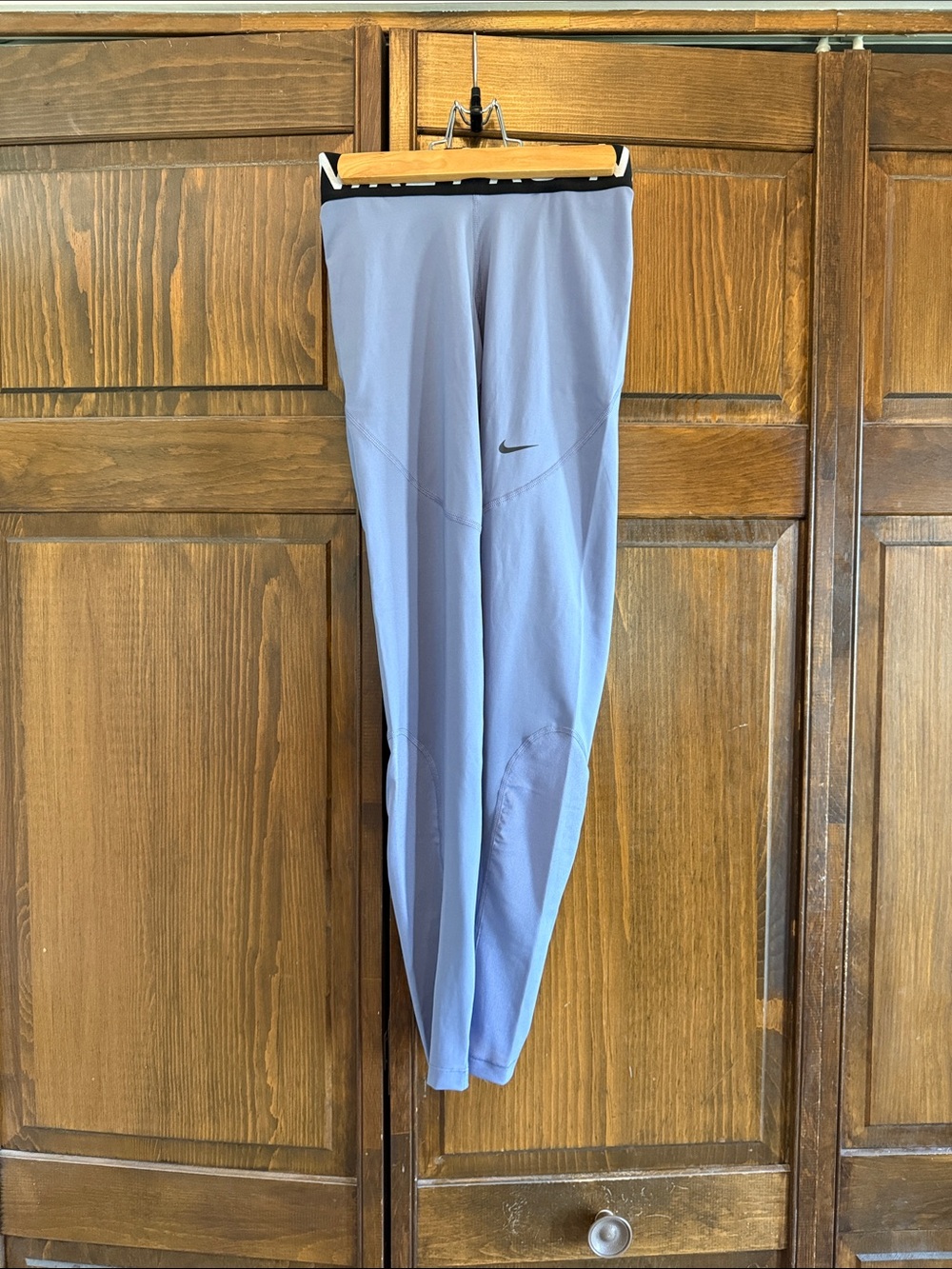 Nike Light Blue Women's Training Leggings with Black Waistband
